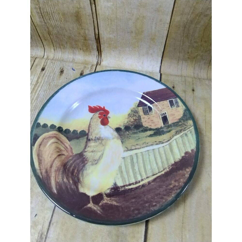 Block Country Farm 8" Luncheon Plates - EUC - Rooster